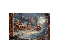 Puzzle 3000 Pieces Adultes Lune Puzzle 3000 Pieces Bois Train, Puzzles Classiques Jeux Réflexion pour Toute la Famille Réunie, Puzzles Adulte pour Printemps Decoration Murale 80 x 120 cm LZPT-03506