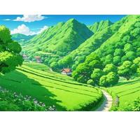 Puzzle 3000 pièces Adultes, Montagne Verte Ville Puzzle Classiques 3000 pièces, 122x81cm Puzzles Impossible Difficile avec Poster, Magnifique Décoration Puzzle et Cadeaux Relaxant