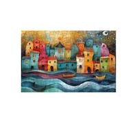 Puzzle 3000 Pieces Adultes Petite Ville Puzzle 3000 Pieces Bois Bateau, Puzzles Classiques pour Toute la Famille Réunie, Puzzles Adulte pour Printemps Decoration Murale 80 x 120 cm LZPT-02048