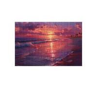 Puzzle 3000 Pieces Adultes Plage Puzzle 3000 Pieces Bois Coucher de Soleil, Puzzles Classiques pour Toute la Famille Réunie, Puzzles Adulte pour Printemps Decoration Murale 80 x 120 Cm LZPT-03634