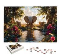 Puzzle 3000 Pièces Adultes, Puzzle 3000 Pieces Éléphant pour Adultes, Grand Puzzles Bois Animaux avec Boite, Jeu de Concentration pour Toute la Famille, pour Décoration Maison, Cadeau Femme, -5987