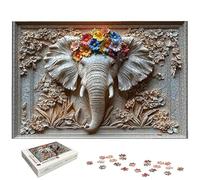 Puzzle 3000 Pièces Adultes, Puzzle 3000 Pieces Éléphant pour Adultes, Grand Puzzles Bois Fleur avec Boite, Jeu de Concentration pour Toute la Famille, Décoration Maison, Cadeau Femme/Homme, -5681