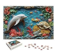 Puzzle 3000 Pièces Adultes, Puzzle 3000 Pieces Océan pour Adultes, Grand Puzzles Bois Dauphin avec Boite, Jeu de Concentration pour Toute la Famille, Décoration Maison, Cadeau Femme/Homme, -6783