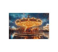 Puzzle 3000 Pieces Adultes Vue Nocturne Puzzle 3000 Pieces Bois Carrousel, Puzzles Classiques pour Toute la Famille Réunie, Puzzles Adulte pour Printemps Decoration Murale 80 x 120CM LZPT-04506