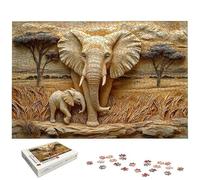 Puzzle 3000 Pièces Afrique, Puzzle 3000 Pièces pour Adultes et Enfants à Partir de 14 Ans, Éléphant Puzzles Bois avec Une Boîte d'Emballage Exquise, Puzzles pour Décoration Murale, Cadeau Femme, -5182