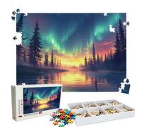Puzzle 3000 Pieces aurore Lac(2) - Grand Puzzles Bois - Puzzle 3000 Pièces Adultes - Jeu D'Intelligence - Emballage Boîte - Découpe de Précision - Qualité Puzzles Coloré pour Décor D’intérieur W3H-985