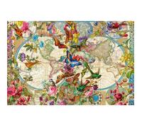 Ravensburger Puzzle 3000 pièces Carte Faune et Flore – Art – Adultes dès 14 ans
