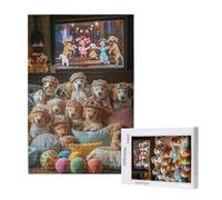 Puzzle 3000 Pièces Chien Puzzle Faire la fête,Puzzles Bois Adulte avec Boîte Cadeau,Loisirs Créatifs Adultes DIY Activite Manuelle,Cadeau Anniversaire Homme Femme,Décoration Intérieure,81x122cm,p1243t