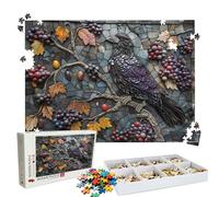 Puzzle 3000 Pieces corbeau fruit - Grand Puzzles Bois - Puzzle 3000 Pièces Adultes - Jeu D'Intelligence - Emballage Boîte - Découpe de Précision - Qualité Puzzles Coloré pour Décor D’intérieur W3H-332