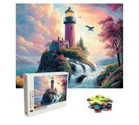 Puzzle 3000 Pièces Coucher de Soleil Puzzle Adulte Grand 122 X 81 cm, Phare Puzzles Jeu éDucatif Défi, 3000 Pièces Jigsaw Puzzles Classiques pour Cadeau Femme Homme, Decoration Murale Maison, 8p-484