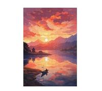 Puzzle 3000 Pieces Coucher de Soleil Puzzle Montagne 3000 Pièces Grand Adultes Difficile Jigsaw en Bois, Challenge Impossible Créatif Jeu pour Adulte, Decoration Maison, Cadeau Femme 81x122cm D-1576