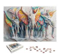 Puzzle 3000 Pièces Éléphant, Puzzle 3000 Pièces pour Adultes et Enfants à Partir de 14 Ans, Aile Puzzles Bois avec Une Boîte d'emballage Exquise, Puzzles pour Décoration Murale, Cadeau Femme, -6396