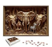 Puzzle 3000 Pièces Éléphant, Puzzle 3000 Pièces pour Adultes et Enfants à Partir de 14 Ans, Animaux Puzzles Bois avec Une Boîte d'Emballage Exquise, Puzzles pour Décoration Murale, Cadeau Femme, -6830
