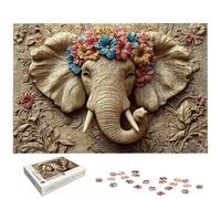 Puzzle 3000 Pièces Éléphant, Puzzle 3000 Pièces pour Adultes et Enfants à Partir de 14 Ans, Fleur Puzzles Bois avec Une Boîte d'emballage Exquise, Puzzles pour Décoration Murale, Cadeau Femme, -5244