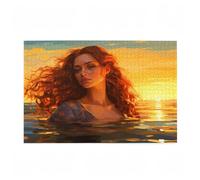 Puzzle 3000 Pieces Femme Puzzle Coucher de Soleil 3000 Pièces Grand Adultes Difficile Jigsaw en Bois avec Boîte Cadeau, DIY Challenge Impossible Créatif Jeu pour Adulte, Cadeau Femme 81x122cm D-705
