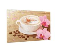Puzzle 3000 Pièces Fleur Puzzle Adultes Café Motif avec avec Boîte Cadeau, DIY Wooden Puzzl Enjoy Activités de défi Familial pour Tableau Decoration Murale, Cadeau Homme/Femme 81 x 122 cm -570Y