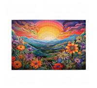Puzzle 3000 Pieces Fleur Puzzle Coucher de Soleil 3000 Pièces Grand Adultes Difficile Jigsaw en Bois avec Boîte Cadeau, DIY Challenge Impossible Créatif Jeu pour Adulte, Cadeau Femme 81x122cm D-687