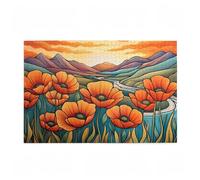 Puzzle 3000 Pieces Fleur Puzzle Montagne 3000 Pièces Grand Adultes Difficile Jigsaw en Bois avec Boîte Cadeau, DIY Challenge Impossible Créatif Jeu pour Adulte, Decoration Maison 81x122cm D-384