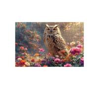 Puzzle 3000 Pieces Hibou Puzzle 3000 Pieces Adultes Fleur, DIY Bois Puzzles Adulte avec Boîte en Papier Coloré, Puzzles Classiques 80x120CM pour Soulager Le Stress Decoration Murale Cadeau LZPT-03909