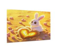 Puzzle 3000 Pièces Intéressant Puzzle Adultes Lapin Motif avec avec Boîte Cadeau,DIY Wooden Puzzl Enjoy Activités de défi Familial, Tableau Decoration Murale,Cadeau Homme/Femme 81 x 122 cm -1067Y