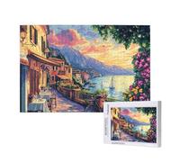 Puzzle 3000 Pièces Italie Puzzle Océan Motifs,Puzzles Bois Adulte avec Boîte Cadeau,Loisirs Créatifs Adultes DIY Activite Manuelle,Cadeau Anniversaire Homme Femme,Décoration Intérieure,81x122cm,p610t