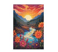Puzzle 3000 Pieces Lune Puzzle Fleur 3000 Pièces Grand Adultes Difficile Jigsaw en Bois Avec Boîte Cadeau, Challenge Impossible Créatif Jeu pour Adulte, Decoration Maison, Cadeau Femme 81x122cm D-1554