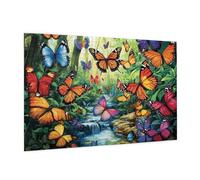 Puzzle 3000 Pièces Papillon Puzzle Adultes Forêt Motif avec Avec Boîte Cadeau, DIY Wooden Puzzl Enjoy Activités de défi Familial pour Tableau Decoration Murale, Cadeau Homme/Femme 81 x 122 cm -458Y