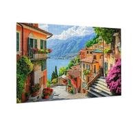 Puzzle 3000 Pièces Paysage Puzzle Adultes Italie Motif avec avec Boîte Cadeau, DIY Wooden Puzzl Enjoy Activités de défi Familial pour Tableau Decoration Murale, Cadeau Homme/Femme 81 x 122 cm -330Y
