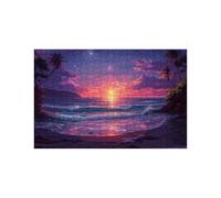 Puzzle 3000 Pieces Plage Puzzle 3000 Pieces Adultes Ciel étoilé, DIY Bois Puzzles Adulte avec Boîte en Papier Coloré, Puzzles Classiques 80 x 120 CM pour Soulager le Stress Decoration Murale LZPT01371