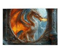 Puzzle 3000 Pièces, Puzzle 3000 Pièces Adultes en Bois, Bricolage Jeu Éducatif avec Boite Cadeau pour Adultes, Bois Épais et Résistant, Puzzles pour Décor, Idee Cadeau Femme Homme, Thème: Dragon, P-51