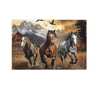 Puzzle 3000 Pièces Puzzle Cheval DIY Montagne Jigsaw Adultes Jeu Challenge - Débutante Jeux de Réflexion et Amusant - Moderne Décoration Murale, Unique Décoration Chambre Cadeau Femme 122x81cm p-284