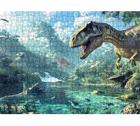 Puzzle 3000 pièces, Puzzle Impossible Adultes 122 x 81 cm, Impression Haute Définition, Jeux Éducatifs, Puzzles Bois Anti-Stress pour Toute la Famille, Décor Murale, Dinosaure Paysage-2 w0-457