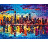 Puzzle 3000 pièces, Puzzle Impossible Adultes 122 x 81 cm, Impression Haute Définition, Jeux Éducatifs et Créatifs, Puzzles Bois Anti-Stress pour Toute la Famille, Décor Murale, Ville Couleur w0-53