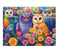 Puzzle 3000 pièces : Rencontre des hiboux fleuris