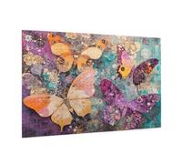 Puzzle 3000 Pièces Rétro Puzzle Adultes Papillon Motif avec Avec Boîte Cadeau, DIY Wooden Puzzl Enjoy Activités de défi Familial pour Tableau Decoration Murale, Cadeau Homme/Femme 81 x 122 cm -350Y