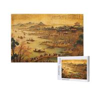 Puzzle 3000 Pièces Rétro Puzzle Paysage Motifs,Puzzles Bois Adulte avec Boîte Cadeau,Loisirs Créatifs Adultes DIY Activite Manuelle,Cadeau Anniversaire Homme Femme,Décoration Intérieure,81x122cm,p329t