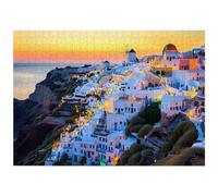 Puzzle 3000 Pieces Santorin, Puzzle Classiques, 122 x 81 cm, Décor -4453 | en Bois, 2 mm d'épaisseur, avec Boîte et Poster, Accessoires Complets, Décoration Chambre / Salon, Cadeau Femme / Homme