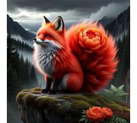 Puzzle 35 Pièces Adultes Fleur Renards Jungle, Développe Observation, Logique et Concentration, Puzzle Adulte 35 Pieces 30x30 cm