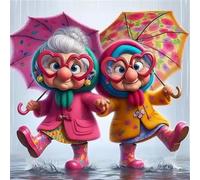 Puzzle 35 Pièces Adultes Grand-mère Parapluie 30x30cm 35 pièces Puzzles pour Adultes Jeu éducatif défi Jouet, Puzzle Impossible pour Toute la Famille