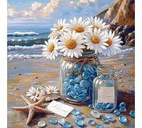 Puzzle 35 Pièces Adultes Marguerite des plages 30x30cm 35 pièces Puzzles pour Adultes Jeu éducatif défi Jouet, Puzzle Impossible pour Toute la Famille