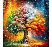 Puzzle 35 pièces Arbre des Quatre Saisons,Puzzles pour Adultes Jeux d'activités Familiales,Puzzle à Faire Soi-même pour Décoration Murale de la Maison