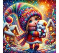 Puzzle 35 pièces Chienne de Campagne d'hiver,Puzzles pour Adultes Jeux d'activités Familiales,Puzzle à Faire Soi-même pour Décoration Murale de la Maison