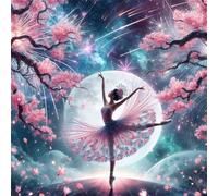 Puzzle 35 pièces Fille Dansant sous Un Ciel étoilé,Puzzles pour Adultes Jeux d'activités Familiales,Puzzle à Faire Soi-même pour Décoration Murale de la Maison