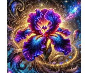 Puzzle 35 pièces,Fleur d'iris Starlight Puzzles pour Adultes,Jeux éducatifs,Puzzles Artistiques à Faire Soi-Même idéal pour la Décoration Intérieure et Les Cadeaux