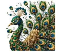 Puzzle 35 pièces,Paon Vert Puzzles pour Adultes,Jeux éducatifs,Puzzles Artistiques à Faire Soi-Même idéal pour la Décoration Intérieure et Les Cadeaux