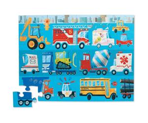 Puzzle - 36 pièces - Les véhicules - Dès 3 ans - Camion - Pompier - Crocodile Cr