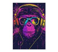 Puzzle 38x26cm/1000pcs Chill Monkey Vibes Puzzles pour Adultes, Jouets, Décoration Murale, Cadeaux pour Femmes, Cadeaux Uniques pour Un Anniversaire Et Noël 38x26cm/1000pcs