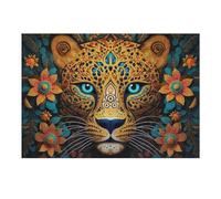Puzzle 38x26cm/1000pcs Colorful Leopard Mandala Artwork Puzzle Anti-Stress, Jouet Amusant Et Humoristique, Idéal en Cadeau pour Toute La Famille 38x26cm/1000pcs