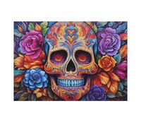 Puzzle 38x26cm/1000pcs Colorful Sugar Skull Artwork-2 Puzzle Anti-Stress, Jouet Amusant Et Humoristique, Idéal en Cadeau pour Toute La Famille 38x26cm/1000pcs