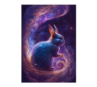 Puzzle 38x26cm/1000pcs Cosmic Rabbit in Space Puzzles pour Adolescents : Jeux Pratiques D'analyse Et De Logique, Parfaits comme Cadeaux pour Toute La Famille 38x26cm/1000pcs